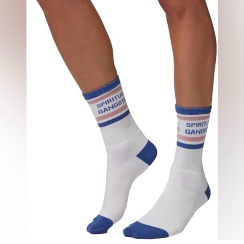 Spiritual Gangster White and Blue Casual Socks - Picture 2 of 5